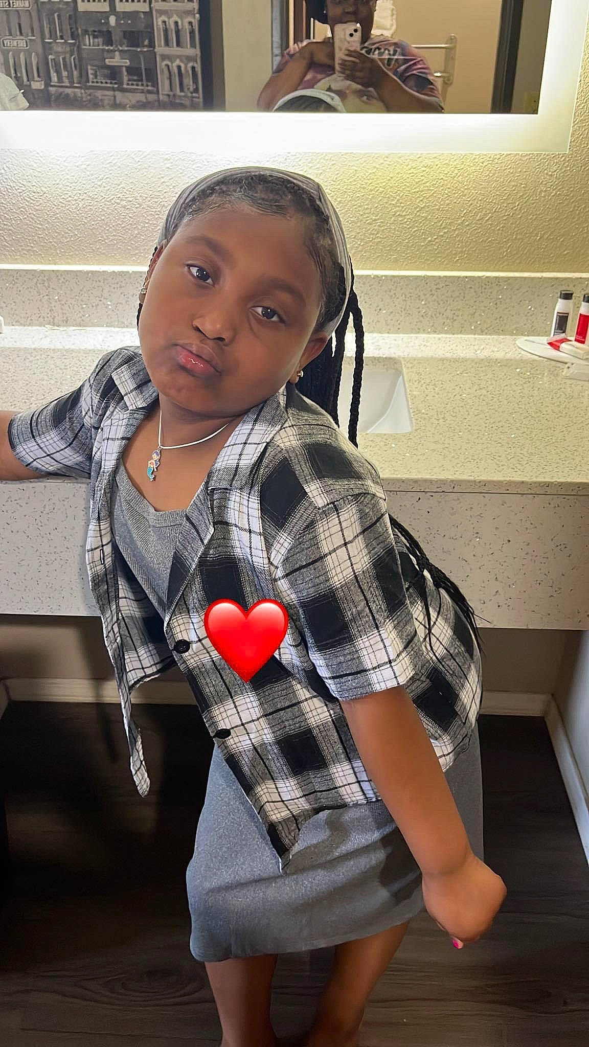 Gabrielle joined the competition — help win amazing prizes! audio_equipment, black, black_hair, collar, cool, dress_shirt, eyewear, facial_expression, fashion, hair, joint, lip, neck, person, plaid, shoulder, sleeve, tartan, textile, waist