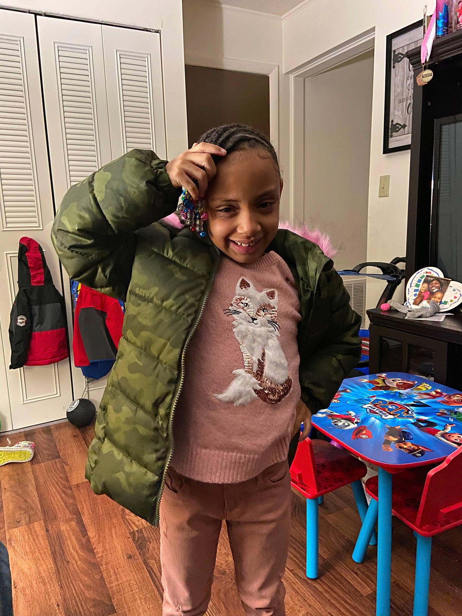 Janyrah is registered to the contest to win money with this photo: child, furniture, joy, person, play, room, toddler