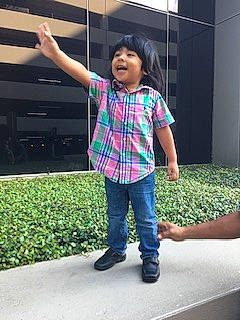 Jose Angel joined the competition — help win amazing prizes! child, denim, flooring, fun, garden, grass, happy, jeans, leisure, magenta, pattern, person, plaid, plant, shrub, sleeve, standing, t_shirt, toddler, vacation