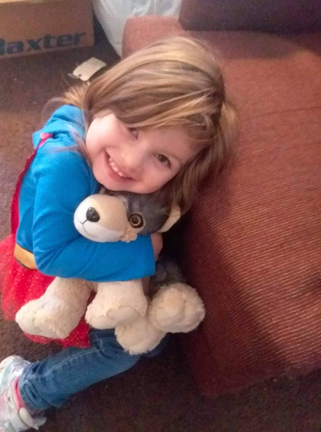 Emerald joined the competition — help win amazing prizes! baby, blond, cheek, child, fun, joy, nose, person, play, plush, sitting, skin, smile, stuffed_toy, teddy_bear, textile, toddler, toy