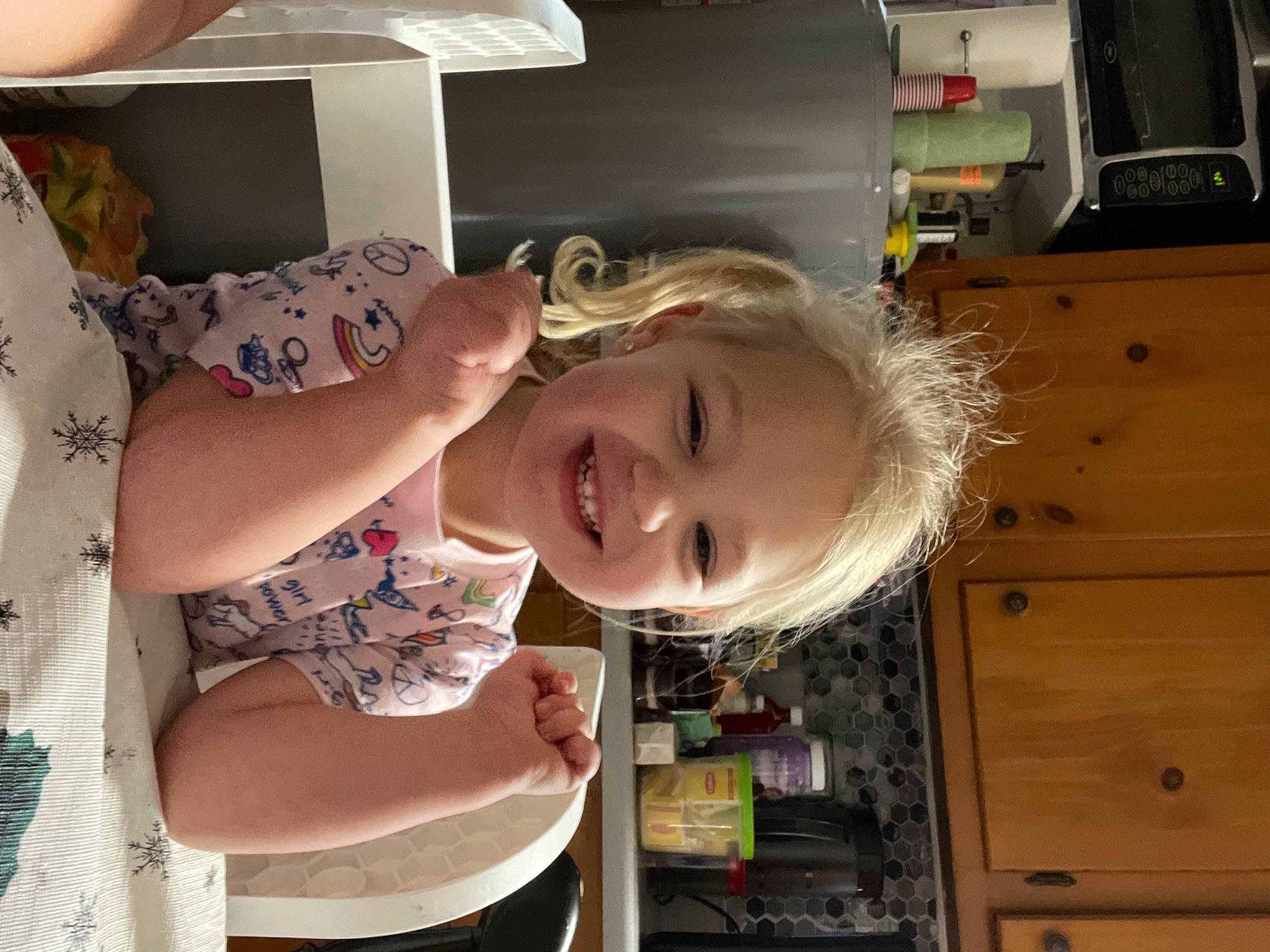 Mckenna is registered to the contest to win money with this photo: baby, baby_toddler_clothing, cabinetry, child, drawer, fun, happy, joy, person, room, smile, toddler, vacation, wood