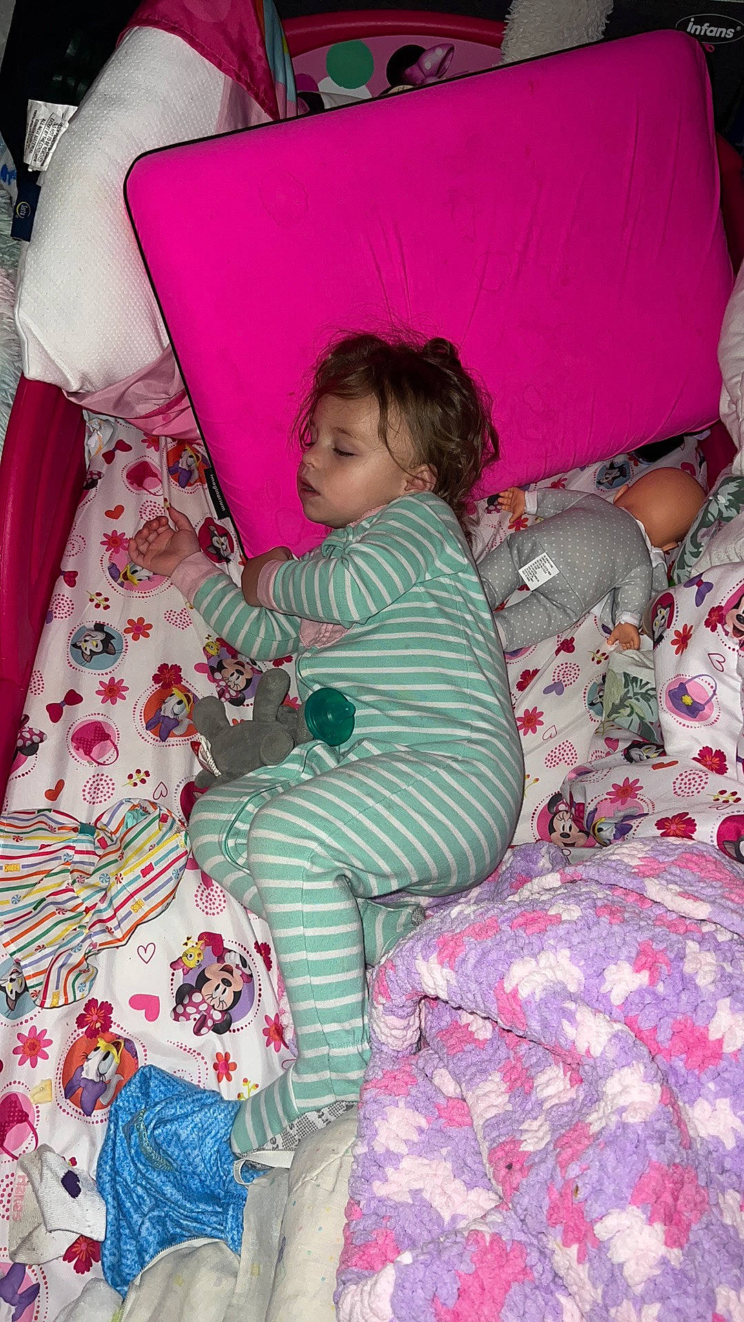 Londyn joined the competition — help win amazing prizes! baby_toddler_clothing, bedding, child, comfort, event, fun, hairstyle, lap, linens, magenta, nightwear, pattern, person, pink, play, product, room, sitting, sleeve, textile