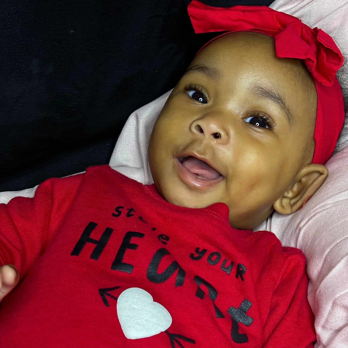 Kyrah joined the competition — help win amazing prizes! baby, baseballcap, cap, clothing, couch, cushion, face, furniture, happy, hat, head, homedecor, knitwear, person, photography, portrait, smile, sweater, sweatshirt, t_shirt