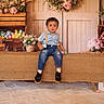 Jonathan joined the competition — help win amazing prizes! toddler, child, easter_eggs, bench, burlap, flowers, wooden_crates, pastel_colors, spring, indoor, decor, suspenders, denim, cute, portrait, holiday, celebration, smiling, young_child, festive