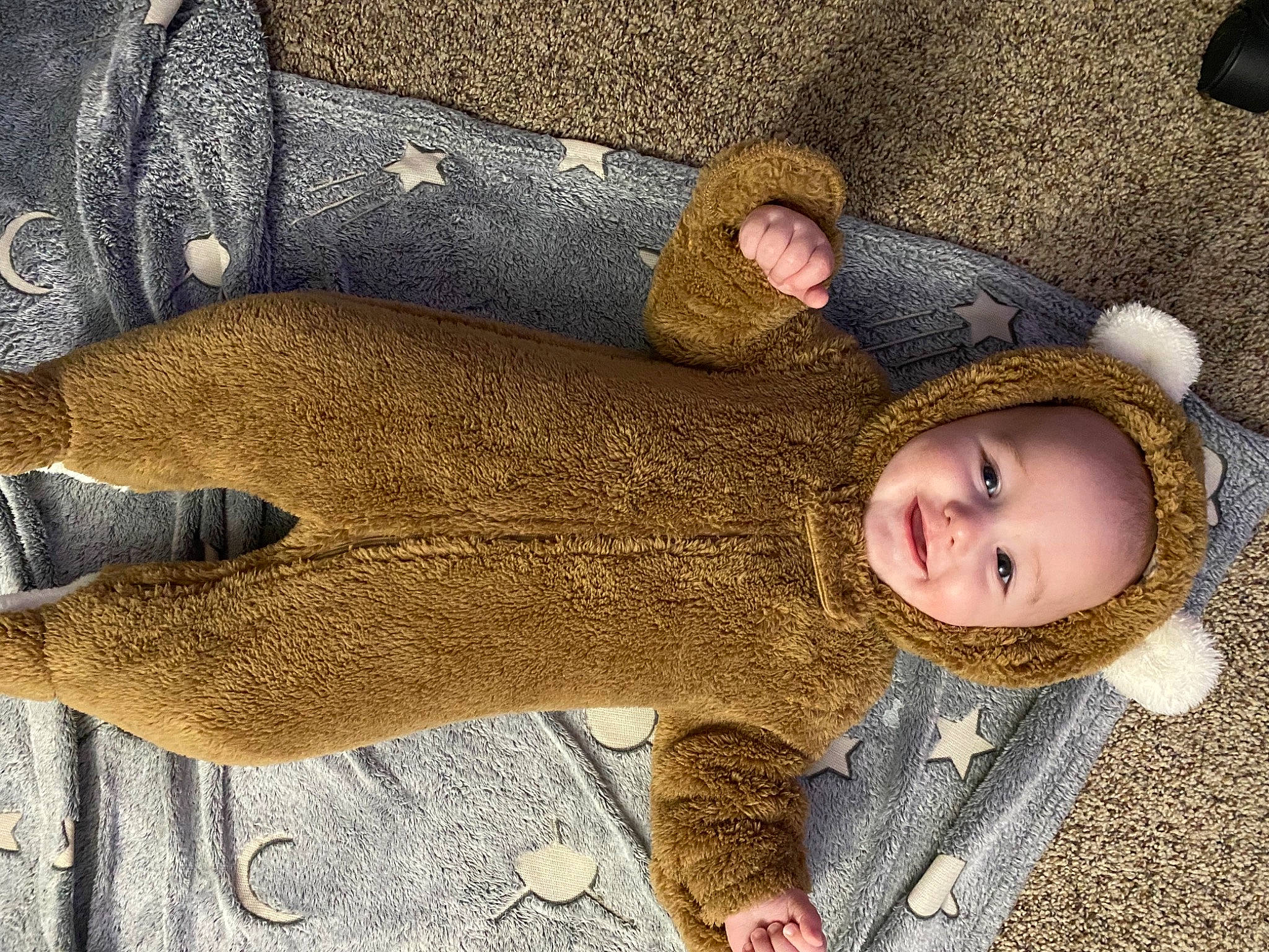 Waylen joined the competition — help win amazing prizes! comfort, fawn, foot, fur, grass, grey, hand, human_leg, joy, leg, mammal, outerwear, person, sleeve, smile, snout, sunglasses, textile, toddler, vertebrate