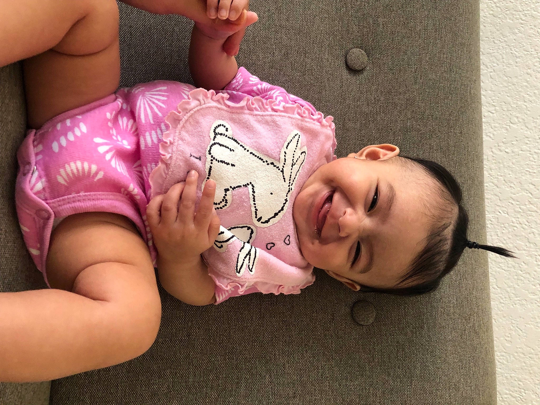 Isabella joined the competition — help win amazing prizes! baby, baby_toddler_clothing, cheek, chest, child, comfort, face, facial_expression, glasses, happy, human, human_body, joint, joy, mouth, person, pink, skin, smile, stomach