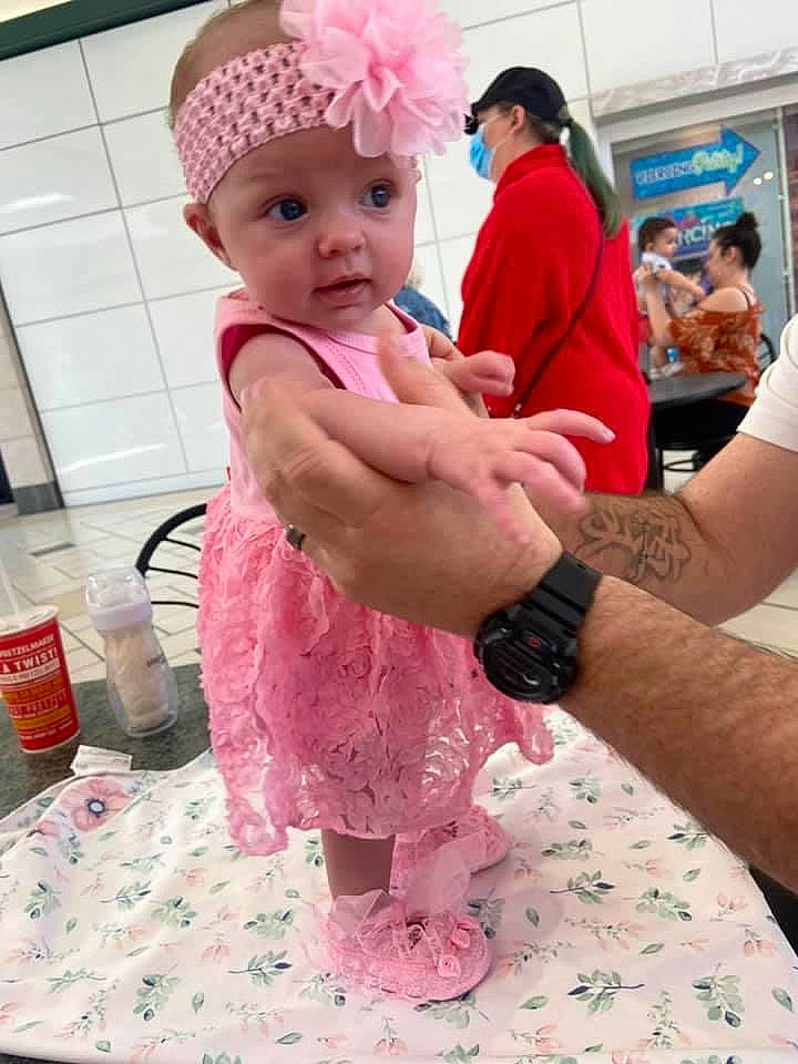 Emberlee joined the competition — help win amazing prizes! arm, baby, baby_toddler_clothing, blurred, cap, child, event, face, fashion_accessory, fun, hand, happy, hat, headwear, jewellery, leisure, magenta, person, pink, skin