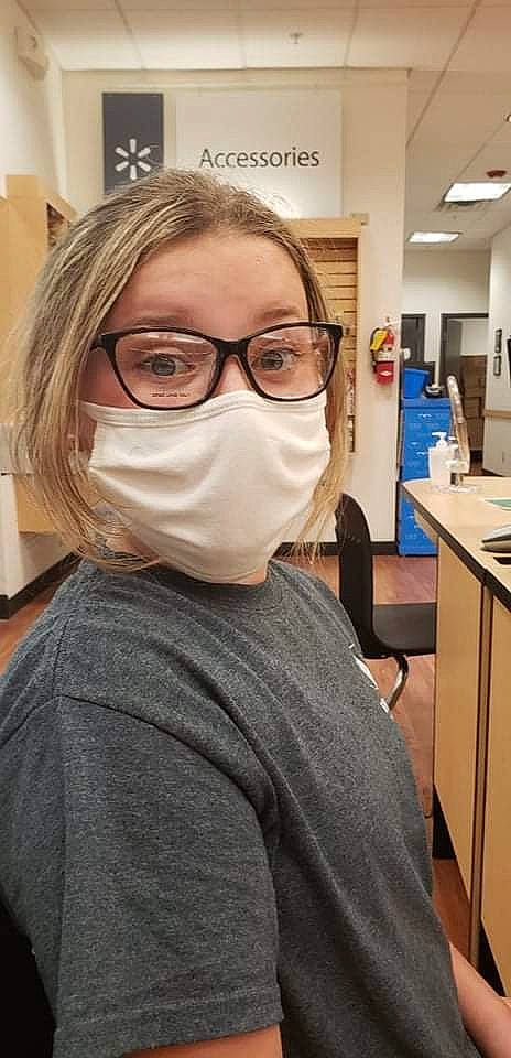 Kailey joined the competition — help win amazing prizes! cabinetry, chair, costume, ear, eyelash, eyewear, facial_hair, glasses, hair_coloring, hospital_gown, jaw, job, moustache, mouth, nose, person, personal_protective_equipment, room, selfie, service