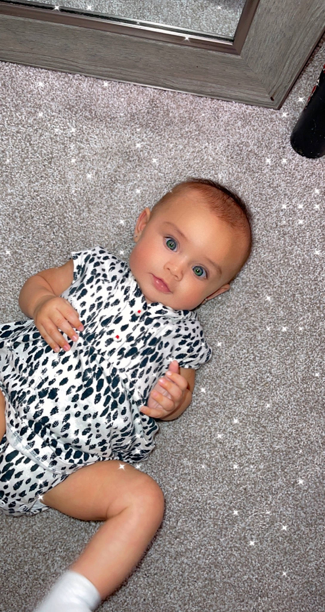 Emmaleigh is registered to the contest to win money with this photo: asphalt, baby, baby_toddler_clothing, barefoot, cheek, child, chin, design, eye, flash_photography, flooring, foot, fun, human_leg, pattern, person, road_surface, skin, sleeve, toddler