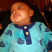 Amadeus joined the competition — help win amazing prizes! baby, blue_clothing, buttoned_shirt, child, cozy, cute, expression, face, human, indoors, infant, long_sleeves, looking_away, person, portrait, sitting, snail_print, soft_skin, warm_lighting, young_child