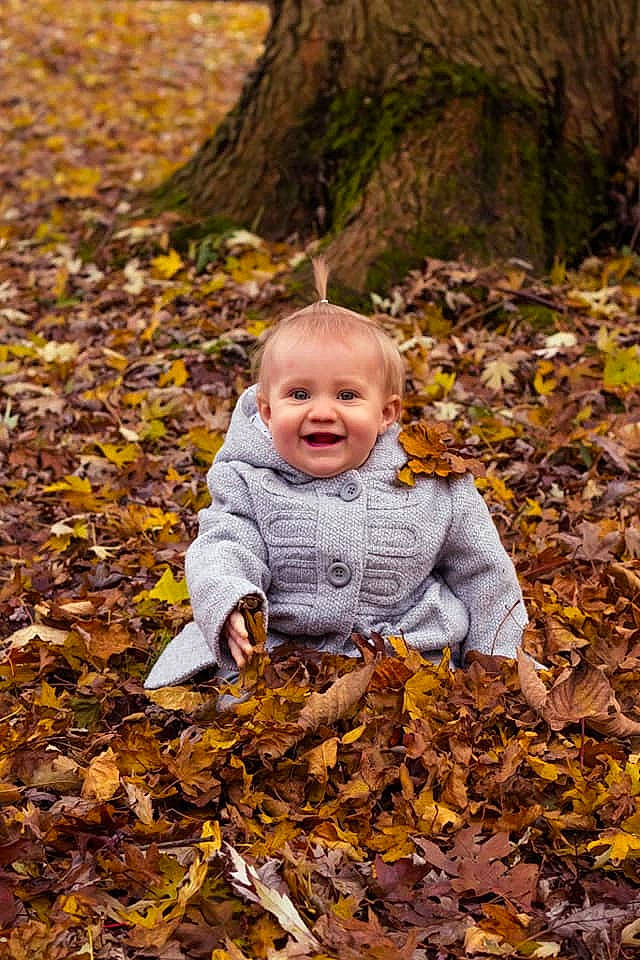 Harriet joined the competition — help win amazing prizes! autumn, baby, child, deciduous, grass, happy, joy, leaf, people_in_nature, person, photograph, photography, plant, portrait, portrait_photography, smile, toddler, tree, wood, woodland