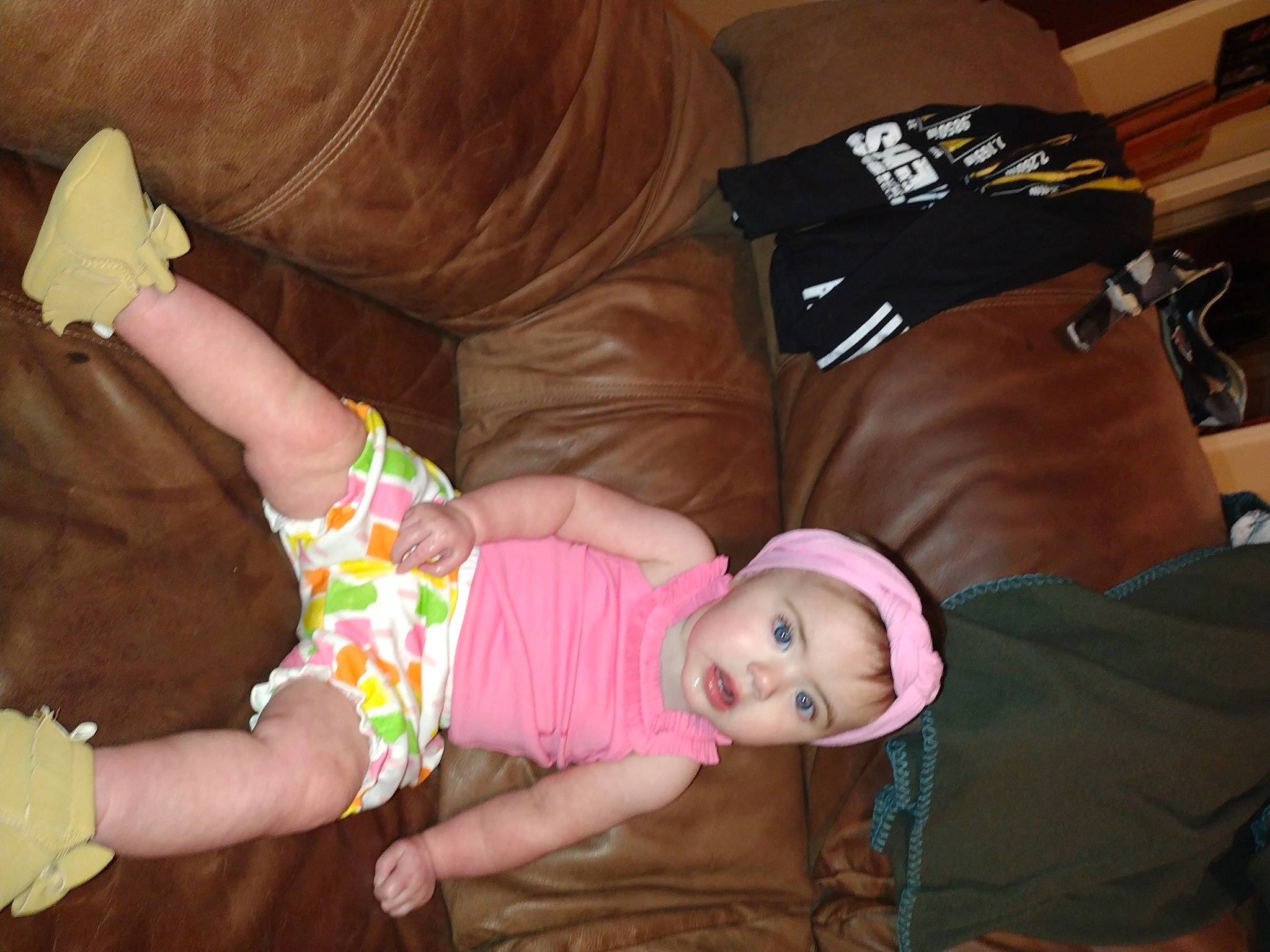 Ainsley joined the competition — help win amazing prizes! baby, baby_products, baby_toddler_clothing, cheek, child, comfort, fun, lap, person, room, sitting, smile, sock, thumb, toddler