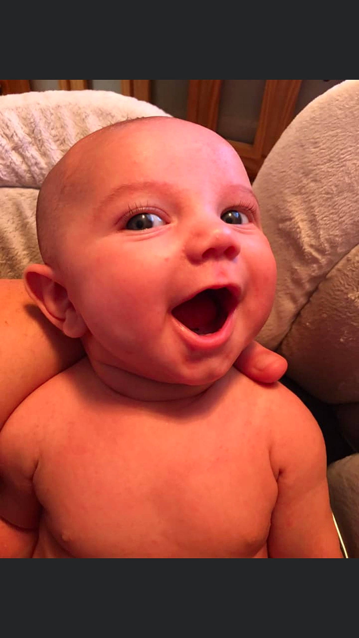 Landyn joined the competition — help win amazing prizes! baby, baby_laughing, baby_making_funny_faces, cheek, child, chin, close_up, eyebrow, face, facial_expression, forehead, head, lip, mouth, muscle, nose, person, skin, smile, toddler