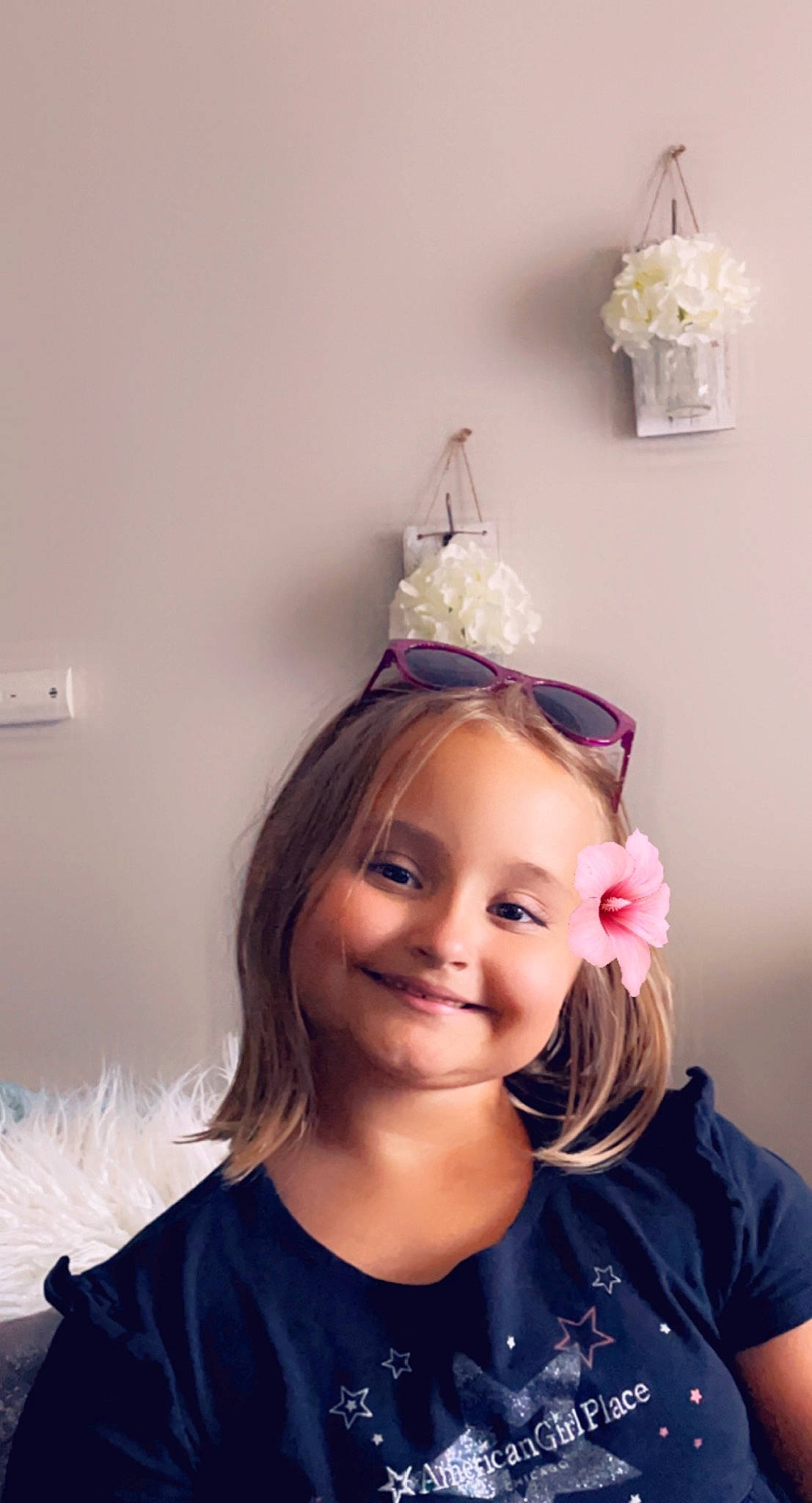 Maya joined the competition — help win amazing prizes! blond, bridal_accessory, chin, clothing, cool, costume_hat, eye, eyebrow, fun, happy, headband, headgear, headpiece, jewellery, joy, long_hair, party_supply, person, pink, purple