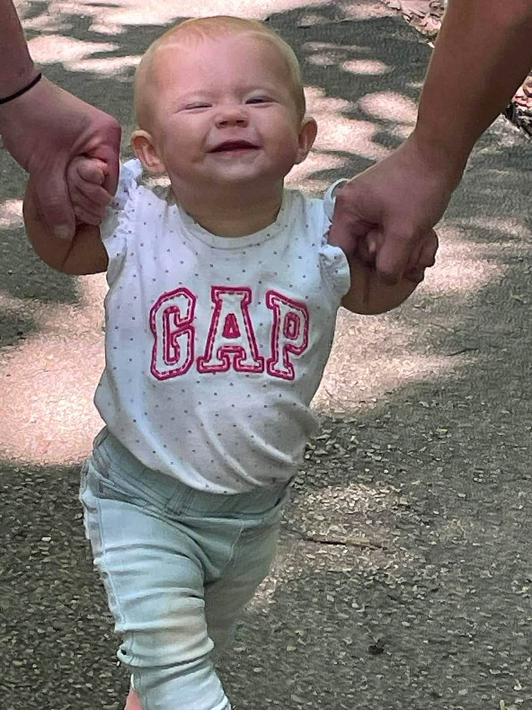 Jude joined the competition — help win amazing prizes! baby, baby_toddler_clothing, child, eye, face, finger, gesture, grass, hairstyle, hand, happy, head, joy, people, people_in_nature, person, sleeve, smile, t_shirt, thumb