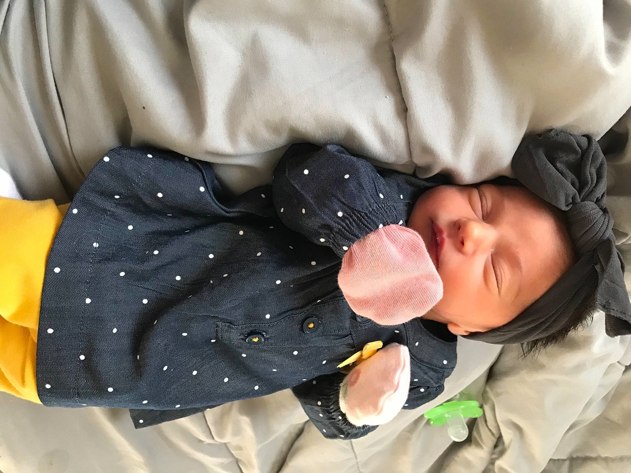 Rylee joined the competition — help win amazing prizes! baby, baby_products, baby_toddler_clothing, button, comfort, headwear, hood, person