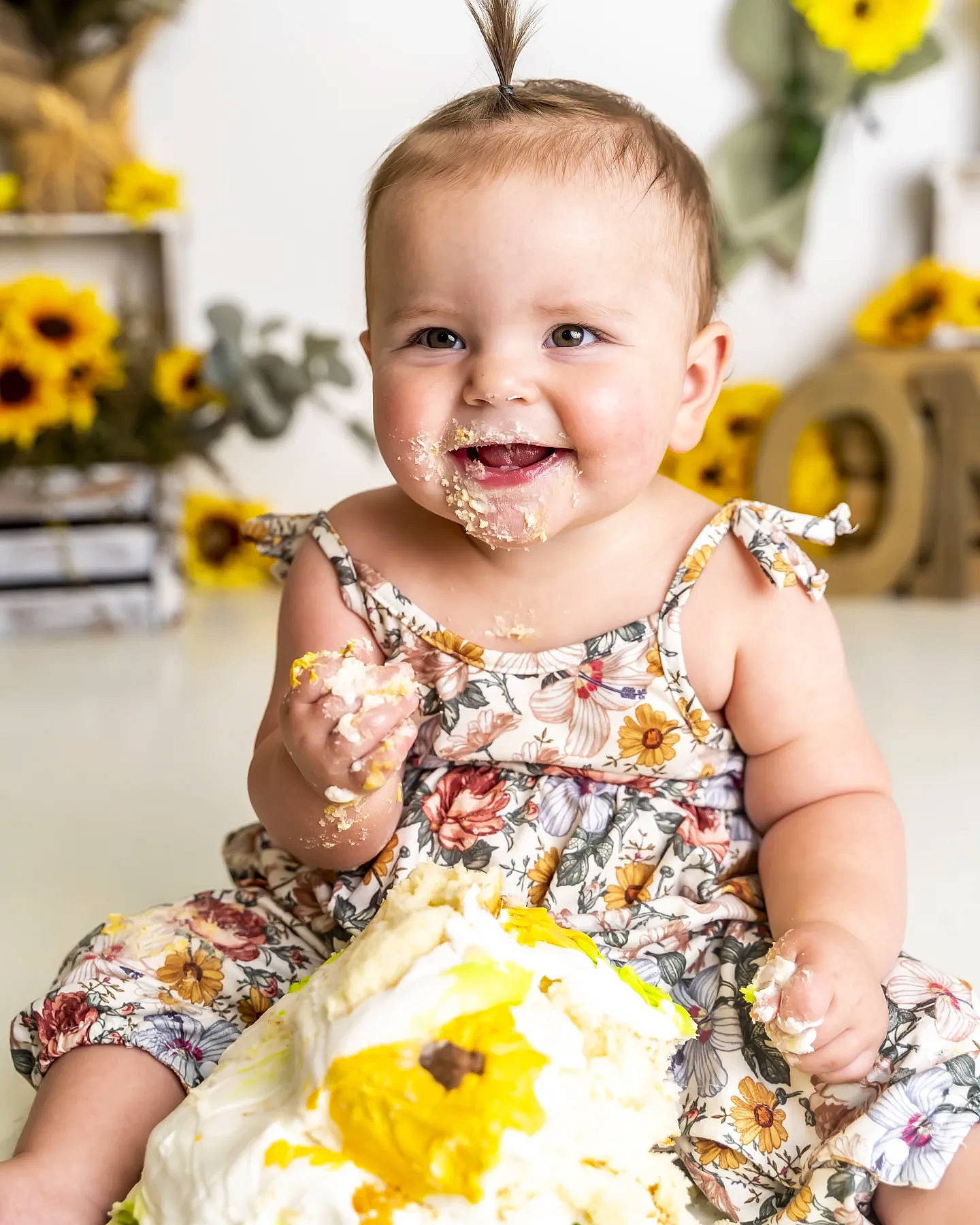 Emberlee is registered to the contest to win money with this photo: baby, baby_toddler_clothing, child, dress, event, fun, happy, jewellery, joy, party, pattern, peach, person, portrait_photography, sitting, skin, sleeve, smile, sweetness, toddler