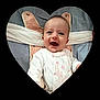 baby, infant, smiling, happy, cute, face, white_clothing, pink_stars, cushion, heart_shape, soft_toys, child, indoors, portrait, young, baby_girl, cozy, comfortable, closeup, joyful