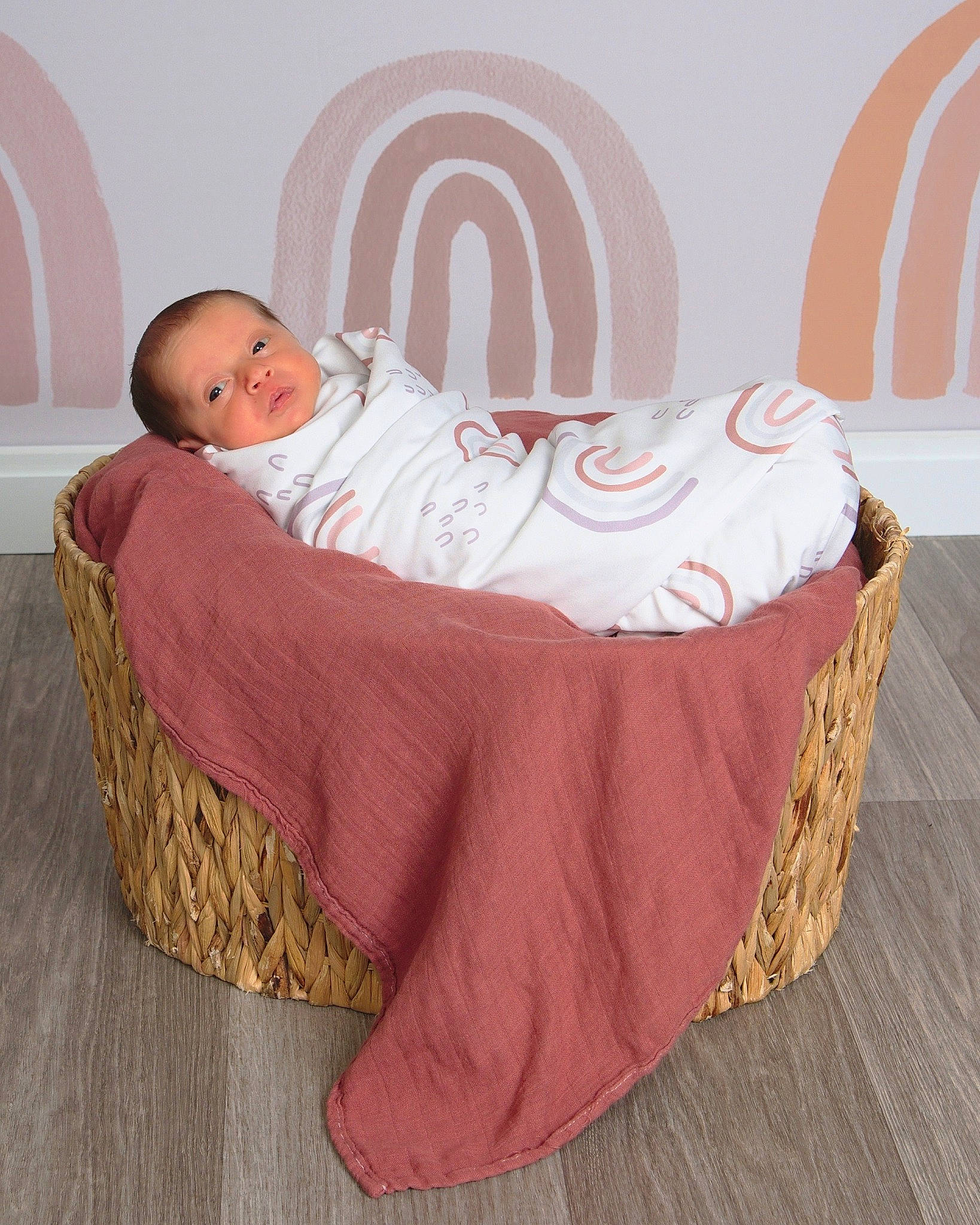 Josephine joined the competition — help win amazing prizes! baby_products, baby_toddler_clothing, bed_frame, bed_sheet, bedding, bedroom, comfort, floor, flooring, furniture, hardwood, linens, magenta, pattern, person, pink, rectangle, textile, throw_pillow, toddler