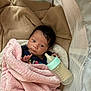 Abryanah joined the competition — help win amazing prizes! baby, bassinet, blanket, bottle, child, clothing, comfort, cozy, cute, indoor, infant, mesh, milk, newborn, person, pink, portrait, resting, sleeping_area, soft
