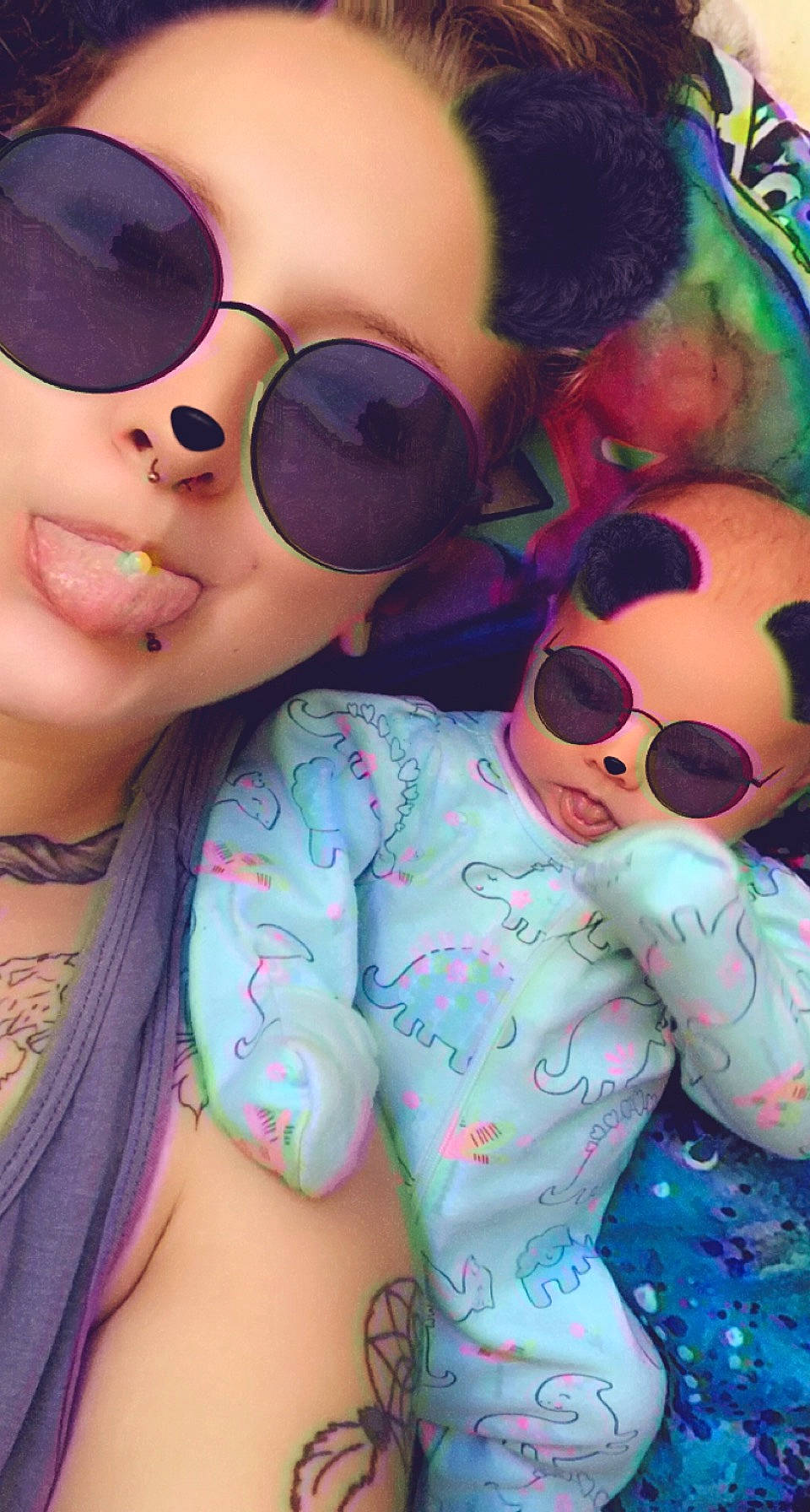 Aurora joined the competition — help win amazing prizes! baby_toddler_clothing, child, cool, eyelash, eyewear, fun, gesture, goggles, happy, magenta, nose, pattern, person, pink, purple, skin, sleeve, stuffed_toy, sunglasses, toy