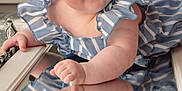Mia participe au concours pour gagner de l'argent avec cette photo : baby, blue_dress, child, closeup, curious, cute, eyes, face, furniture, hand, indoor, infant, mirror, person, portrait, reflection, skin, smile, soft_lighting, striped_clothing
