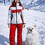 Smocky a rejoint le concours — aidez-le/la à gagner de superbes lots ! beanie, cold, dog, fluffy, landscape, leisure, mountains, outdoor, person, portrait, ski_jacket, ski_lift, ski_resort, snow, snow_boots, snow_pants, vacation, white_dog, winter_clothing, woman