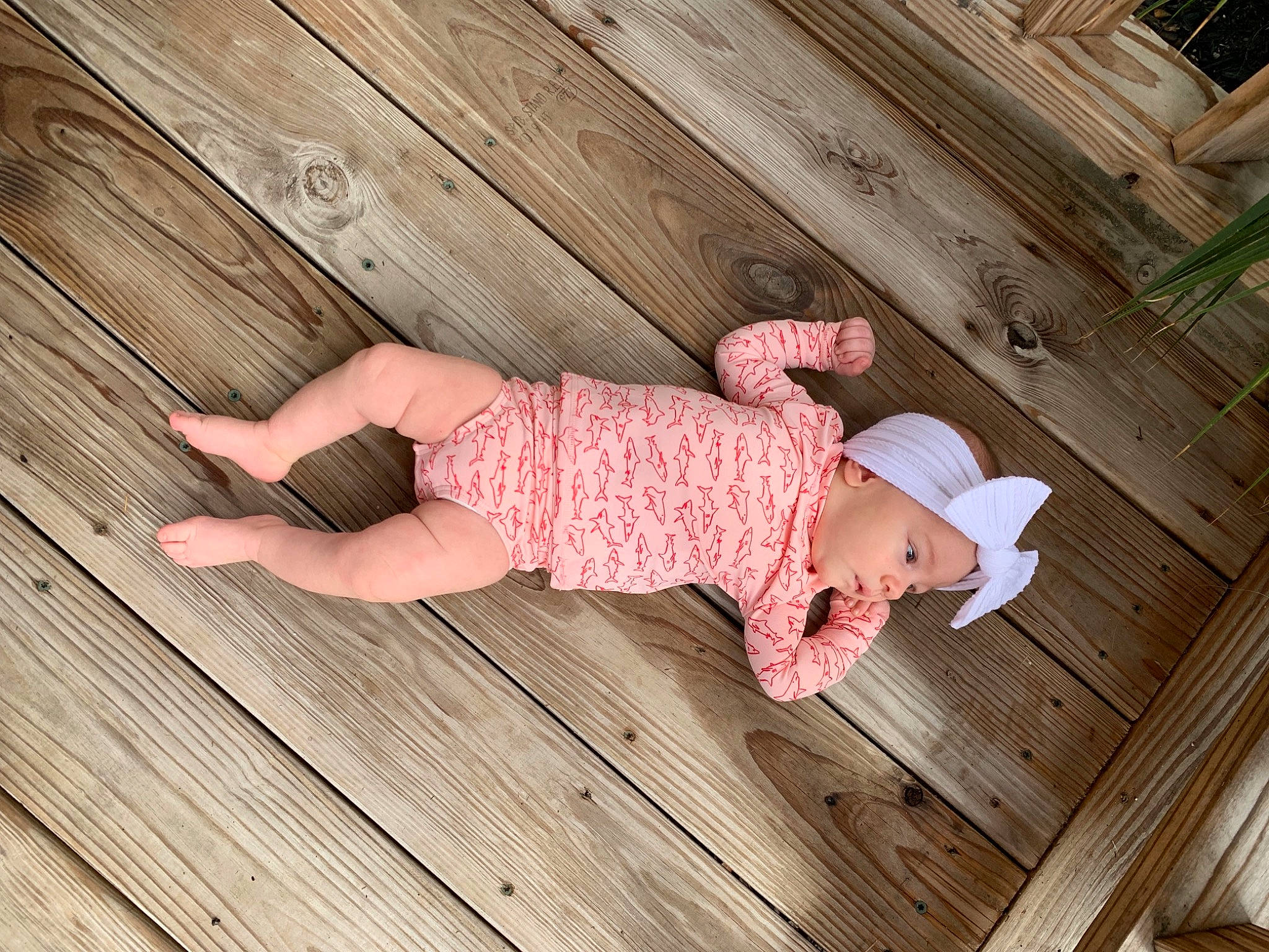 Malayah joined the competition — help win amazing prizes! baby, baby_safety, baby_toddler_clothing, child, clothing, eye, floor, flooring, happy, hardwood, head, headwear, human_body, leg, pattern, person, pink, skin, sleeve, toddler