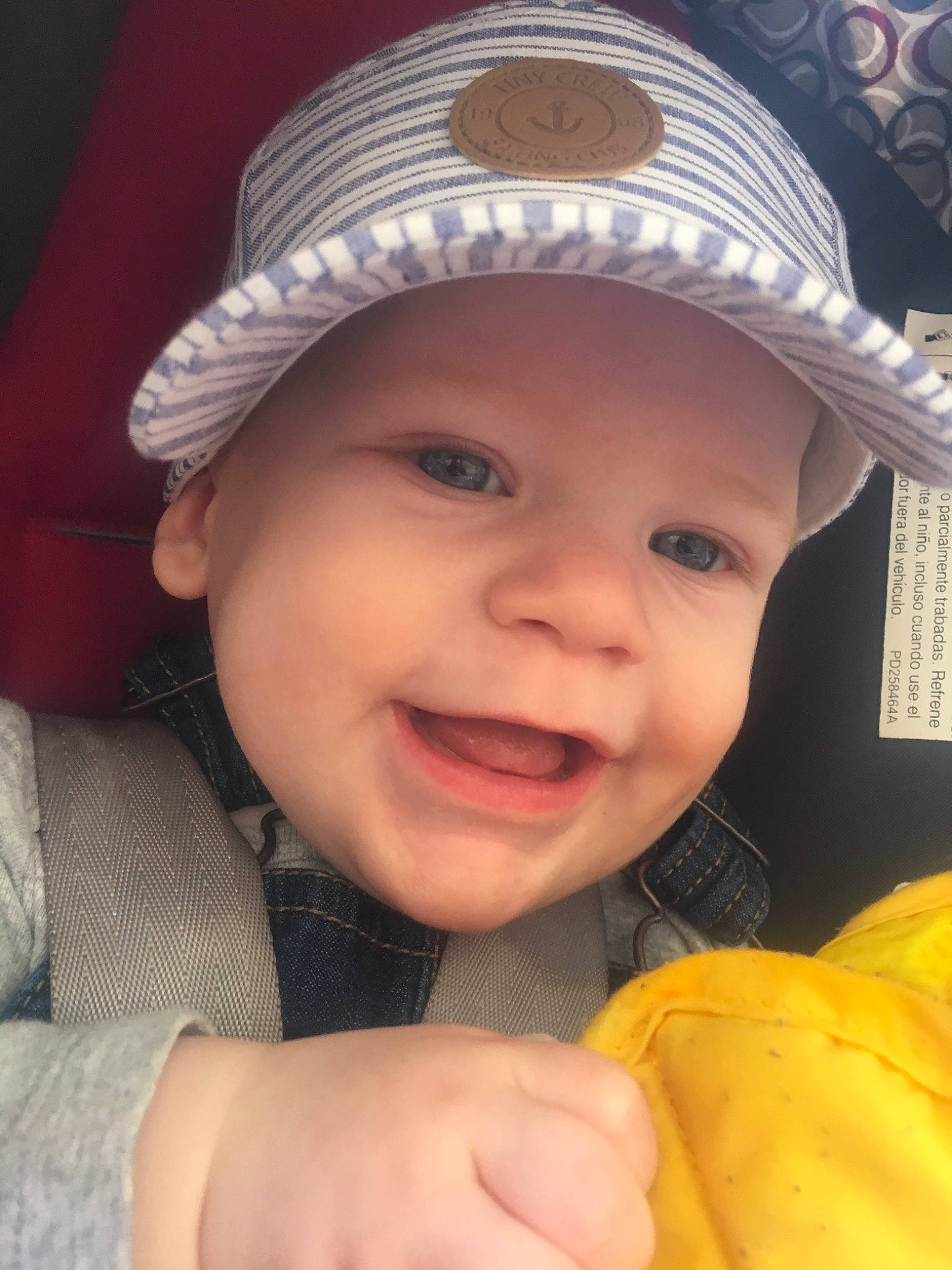 Sullivan joined the competition — help win amazing prizes! baby, cheek, child, chin, cool, eye, face, facial_expression, fashion_accessory, fun, hat, head, headgear, headwear, lip, mouth, nose, person, skin, smile