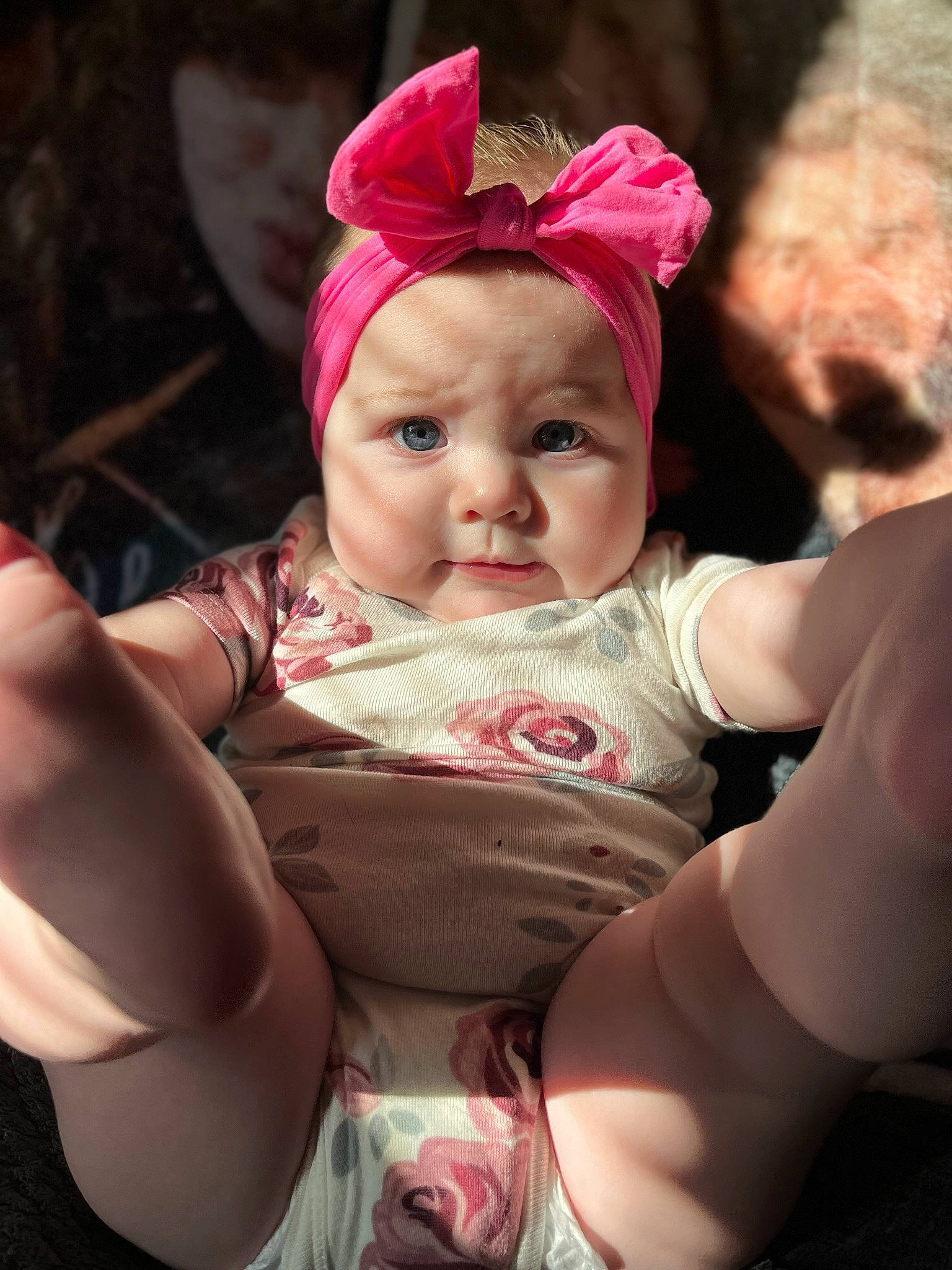 Aislyn is registered to the contest to win money with this photo: baby, baby_toddler_clothing, cheek, costume_hat, dress, eye, face, flash_photography, fun, grass, happy, head, headband, headpiece, headwear, human_body, lip, mouth, person, pink