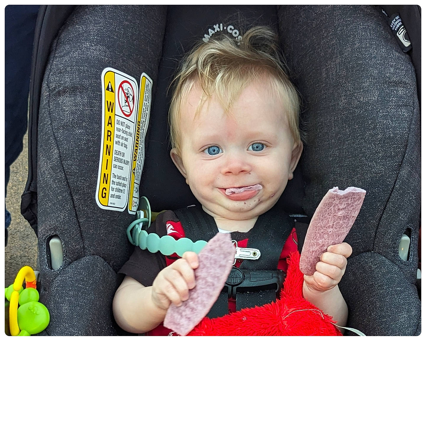 Malcolm joined the competition — help win amazing prizes! arm, baby, baby_products, baby_toddler_clothing, car_seat, child, facial_expression, fashion_accessory, finger, font, gesture, happy, joy, outerwear, person, product, sitting, sleeve, smile, thumb