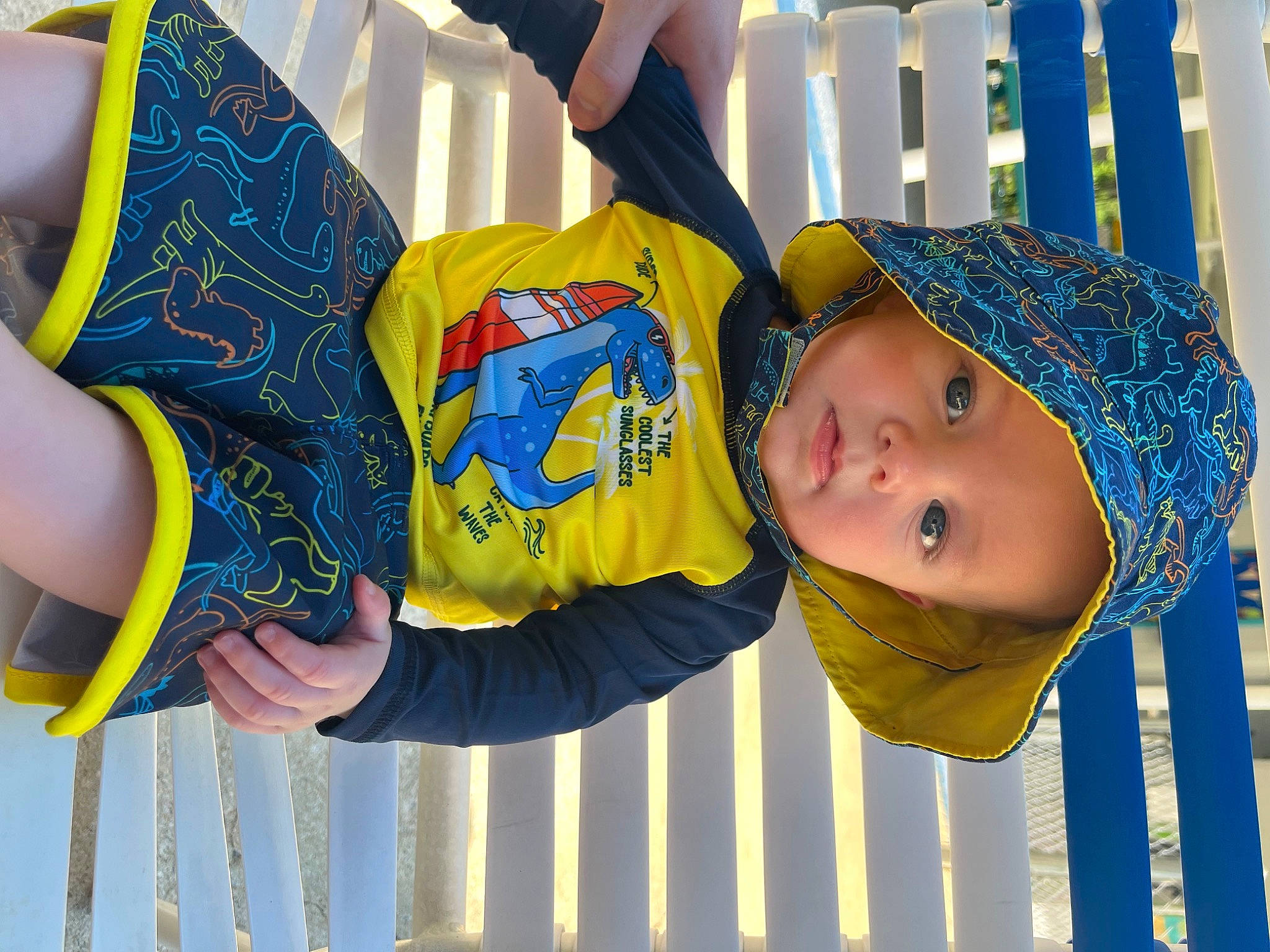 Cash joined the competition — help win amazing prizes! baby, baby_toddler_clothing, blue, cap, child, electric_blue, fun, gesture, happy, hat, headwear, human_body, human_leg, leisure, organ, person, smile, sun_hat, thigh, toddler