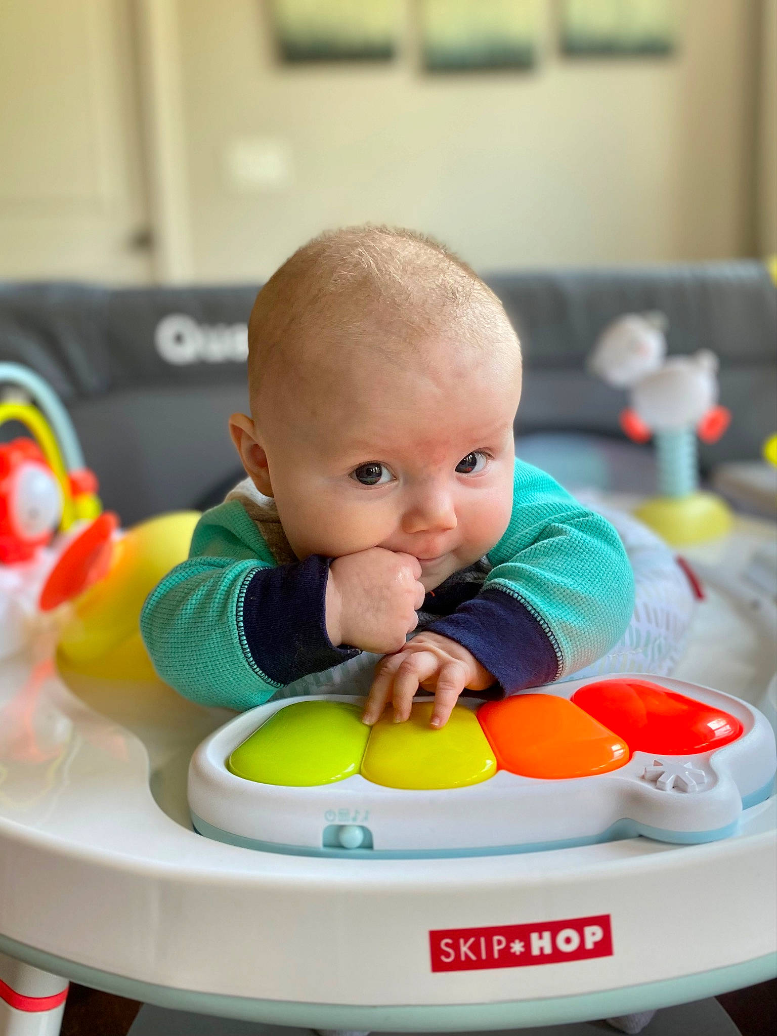 Derek joined the competition — help win amazing prizes! baby, baby_food, baby_playing_with_toys, baby_products, baby_safety, baby_toys, bathing, cheek, child, comfort_food, figurine, fun, person, plastic, play, room, sitting, skin, toddler, toy