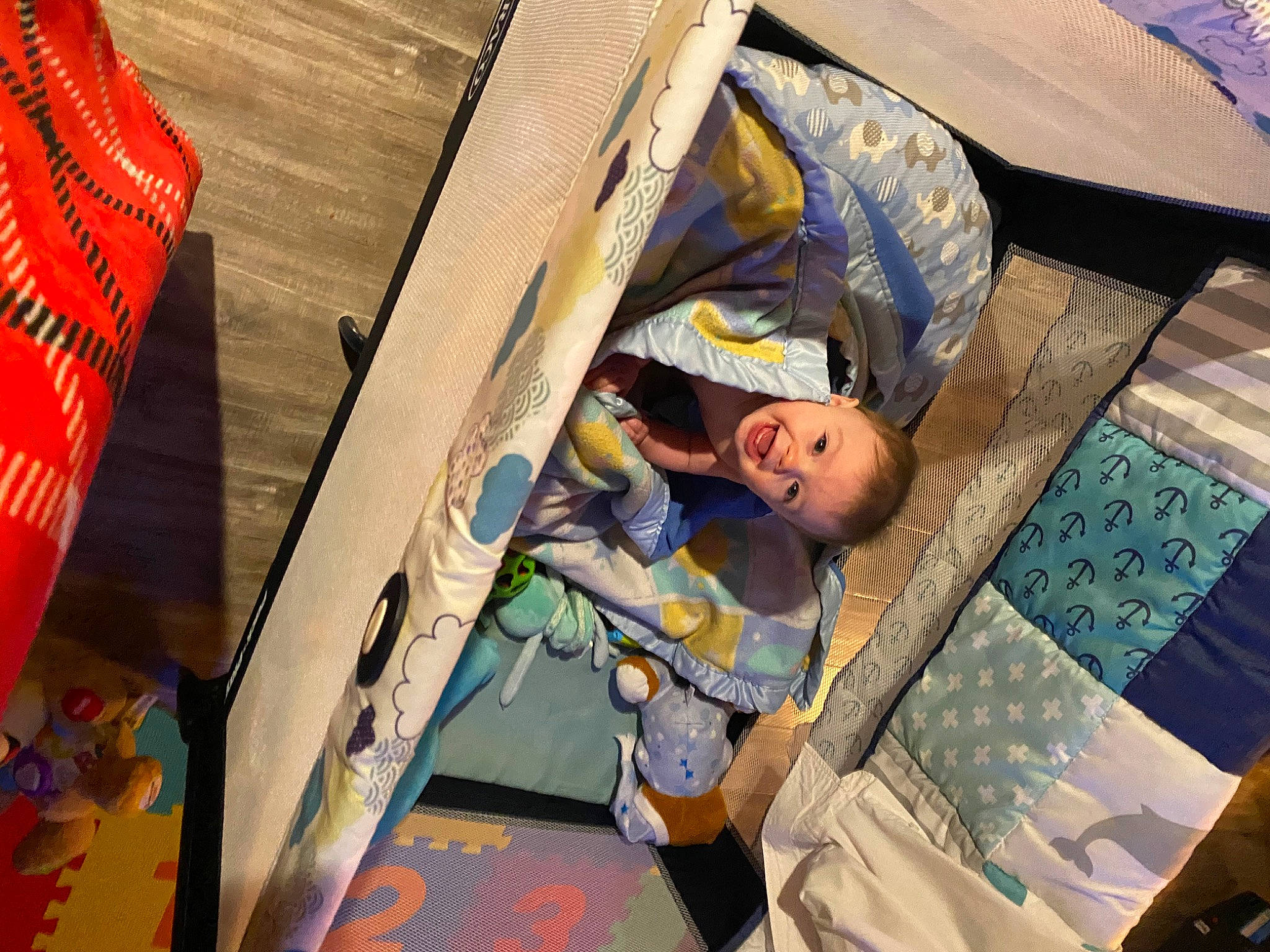 Brett joined the competition — help win amazing prizes! art, baby, child, fun, glass, human, leisure, orange, pattern, person, plastic, recreation, room, space, textile, toddler, umbrella, visual_arts, wood, world