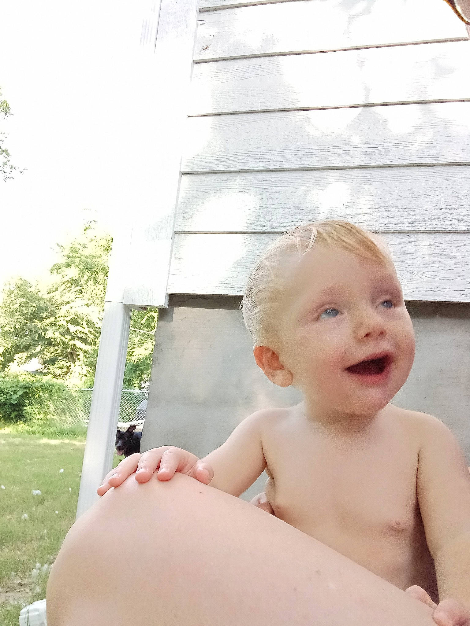 Raiden joined the competition — help win amazing prizes! baby, cheek, chest, child, grass, neck, person, photography, sitting, skin, smile, summer, toddler, trunk, vacation