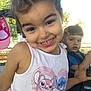 Angelyna a rejoint le concours — aidez-le/la à gagner de superbes lots ! amusementpark, baby, bag, bodypart, child, clothing, face, female, girl, happy, head, mouth, outdoors, person, photography, portrait, smile, t_shirt, tanktop, teeth