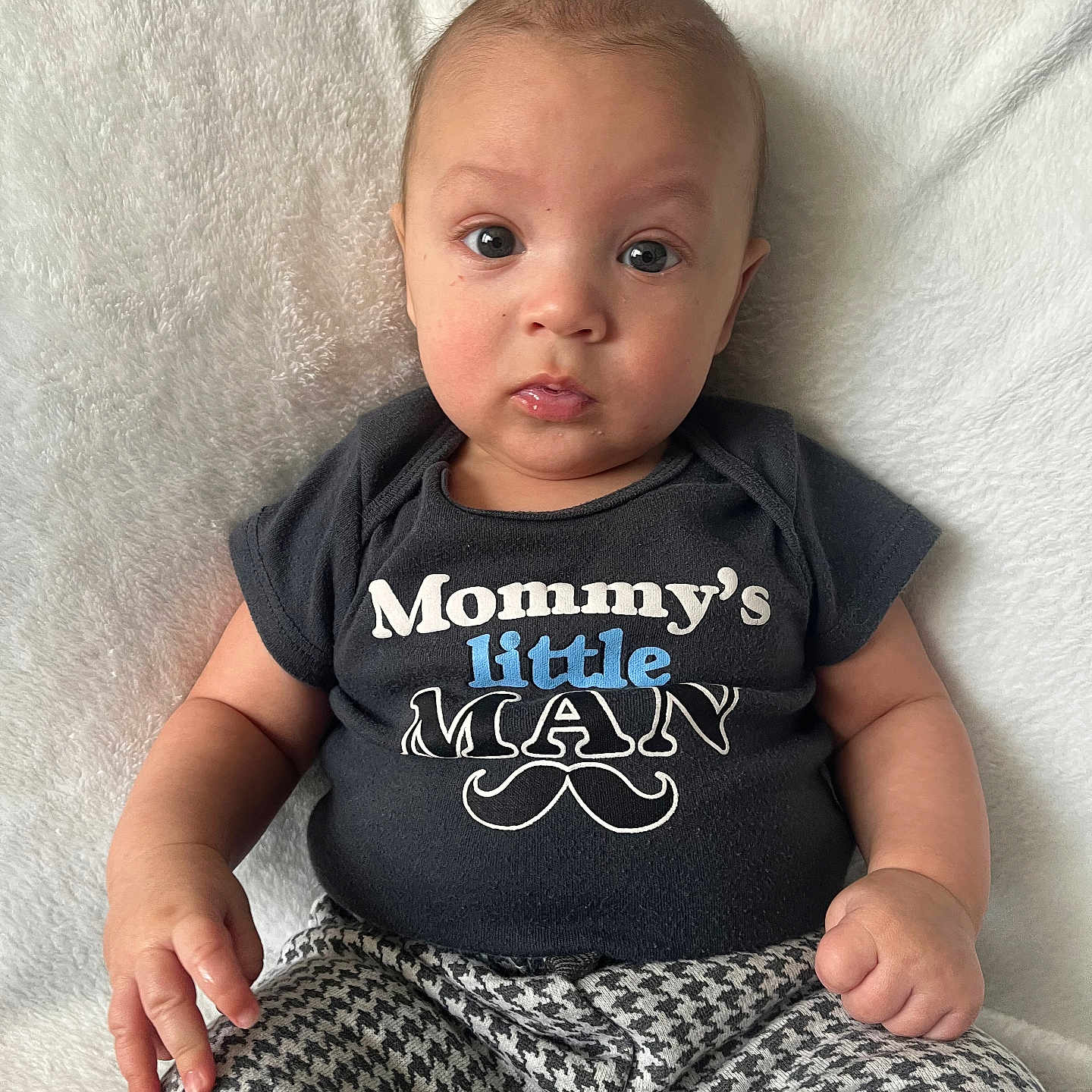 Waylyn joined the competition — help win amazing prizes! baby, bodypart, clothing, couch, cushion, face, finger, furniture, hand, head, homedecor, jeans, pants, person, photography, portrait, shirt, sitting, sleeve, t_shirt