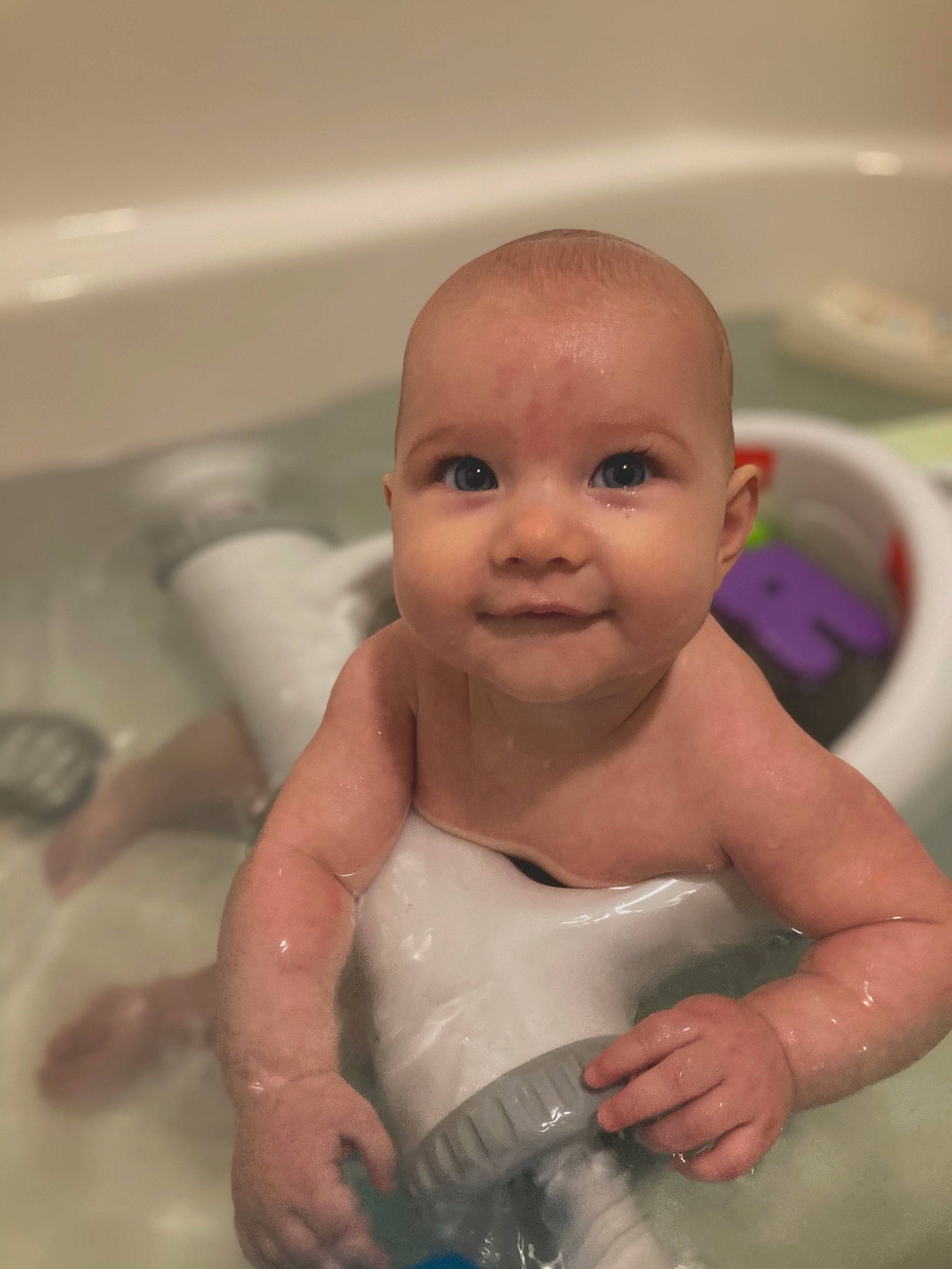 Dreux joined the competition — help win amazing prizes! baby, baby_bathing, bathing, bathroom, bathtub, cheek, chest, fluid, foam, fun, hand, human_body, joy, liquid, person, plumbing, plumbing_fixture, skin, smile, thumb