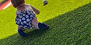 Weston joined the competition — help win amazing prizes! activity, artificial_turf, baby, ball, baseball, child, crawling, field, footwear, grass, outdoor, playing, recreation, shadow, shorts, sport, summer, sunlight, toddler, young_child