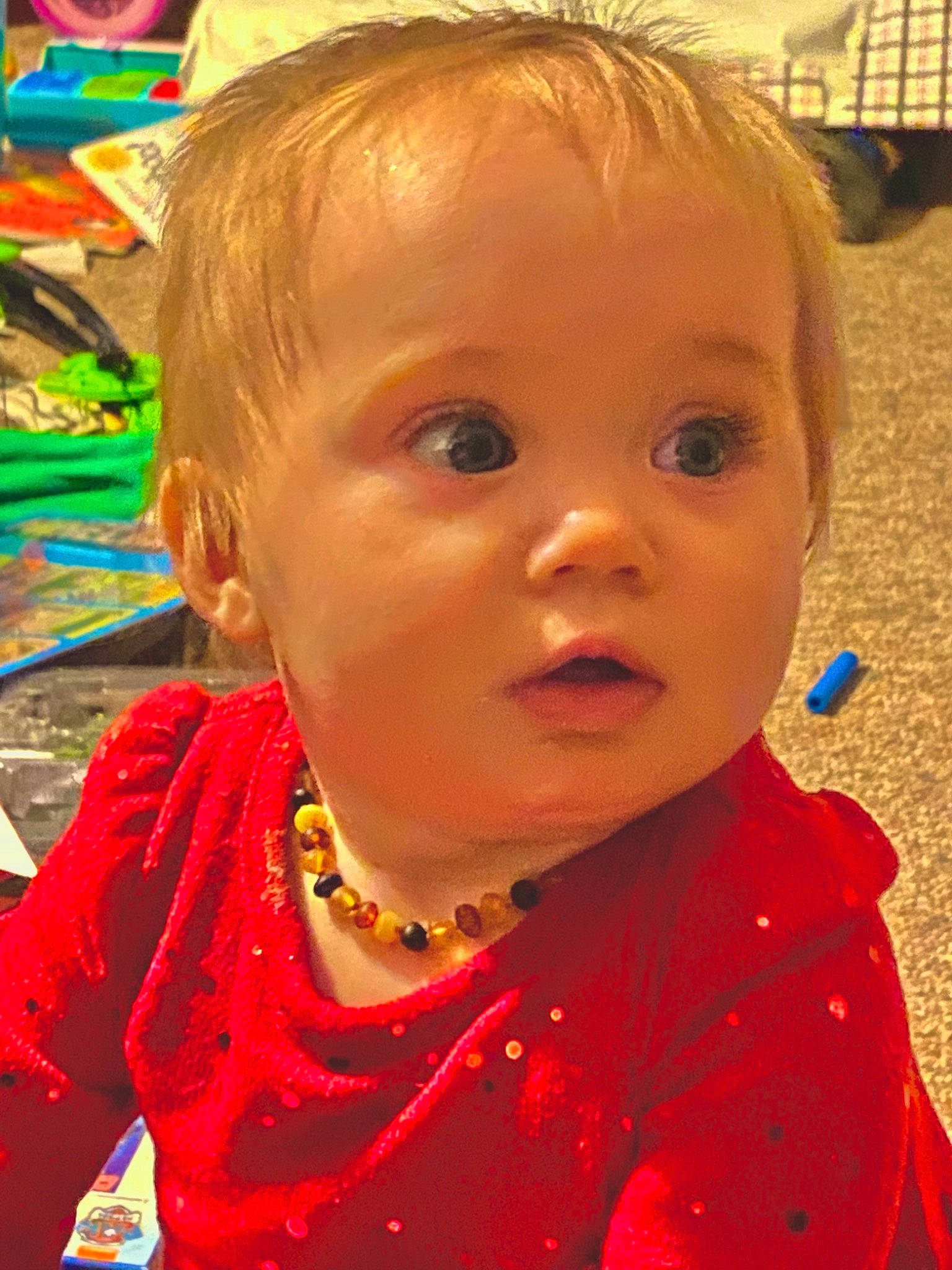 Ivy joined the competition — help win amazing prizes! baby_toddler_clothing, cheek, chin, eye, eyelash, face, facial_expression, fun, hairstyle, happy, head, human, iris, lip, mouth, nose, person, photograph, skin, standing