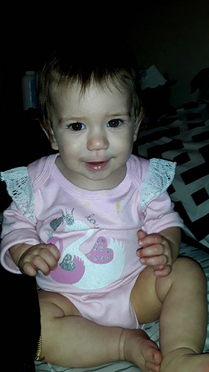 Kingsleigh joined the competition — help win amazing prizes! baby, baby_toddler_clothing, cheek, child, chin, eye, face, finger, hand, head, iris, lip, mouth, nose, person, pink, sitting, skin, sleeve, smile