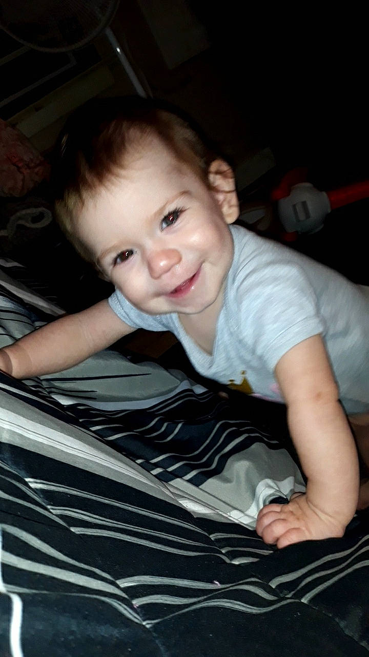 Kingsleigh joined the competition — help win amazing prizes! baby, cheek, child, eye, joy, person, sitting, skin, smile, toddler