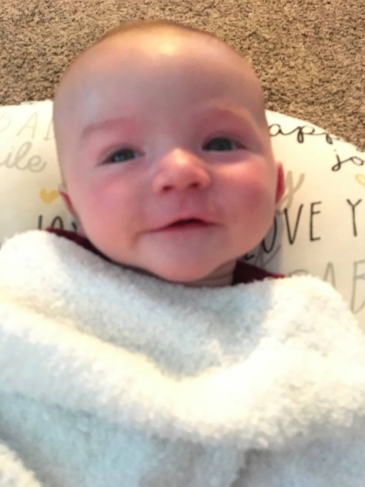 Garrett joined the competition — help win amazing prizes! baby, cheek, child, chin, eye, eyebrow, face, forehead, head, lip, mouth, nose, person, skin, smile, toddler