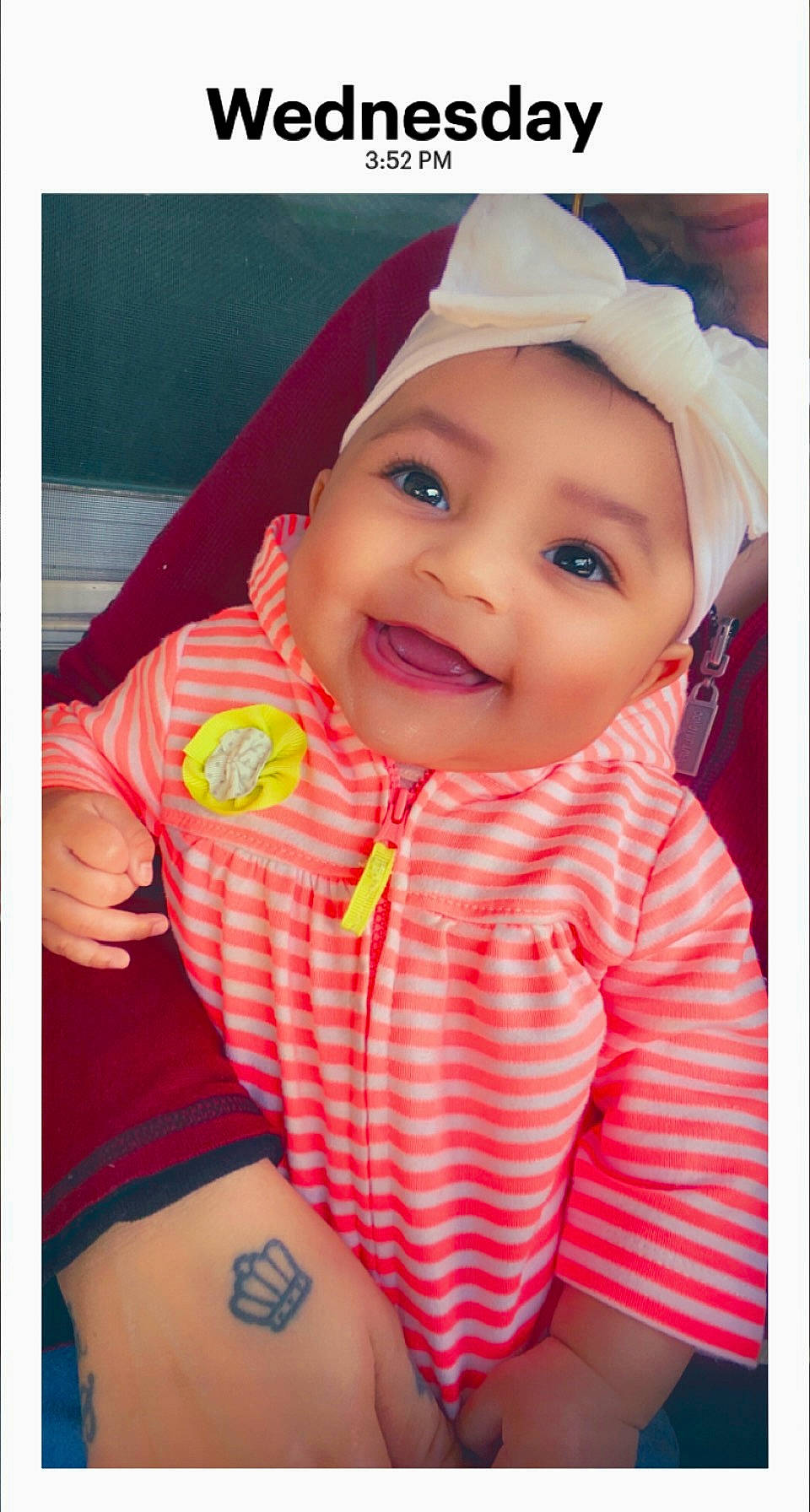 Zaylee joined the competition — help win amazing prizes! baby, baby_laughing, baby_toddler_clothing, cap, cheek, cool, fun, happy, headwear, joy, lip, magenta, mouth, nose, outerwear, pattern, person, pink, skin, sleeve
