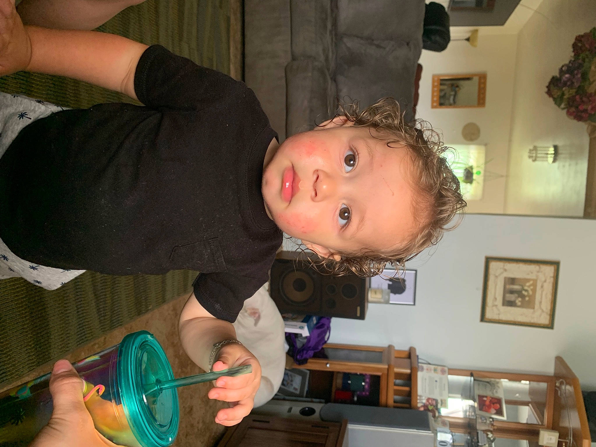 Khyree joined the competition — help win amazing prizes! baby, bookcase, child, event, fun, house, houseplant, party, party_supply, person, picture_frame, room, shelf, toddler