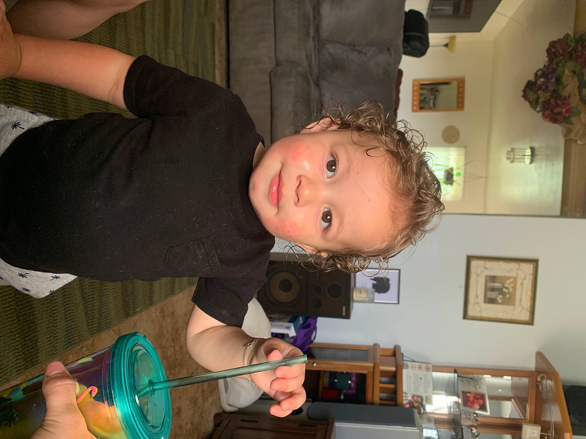 Khyree joined the competition — help win amazing prizes! baby, child, cooking, curtain, elbow, event, fun, green, hand, house, joy, party, party_supply, person, picture_frame, room, toddler