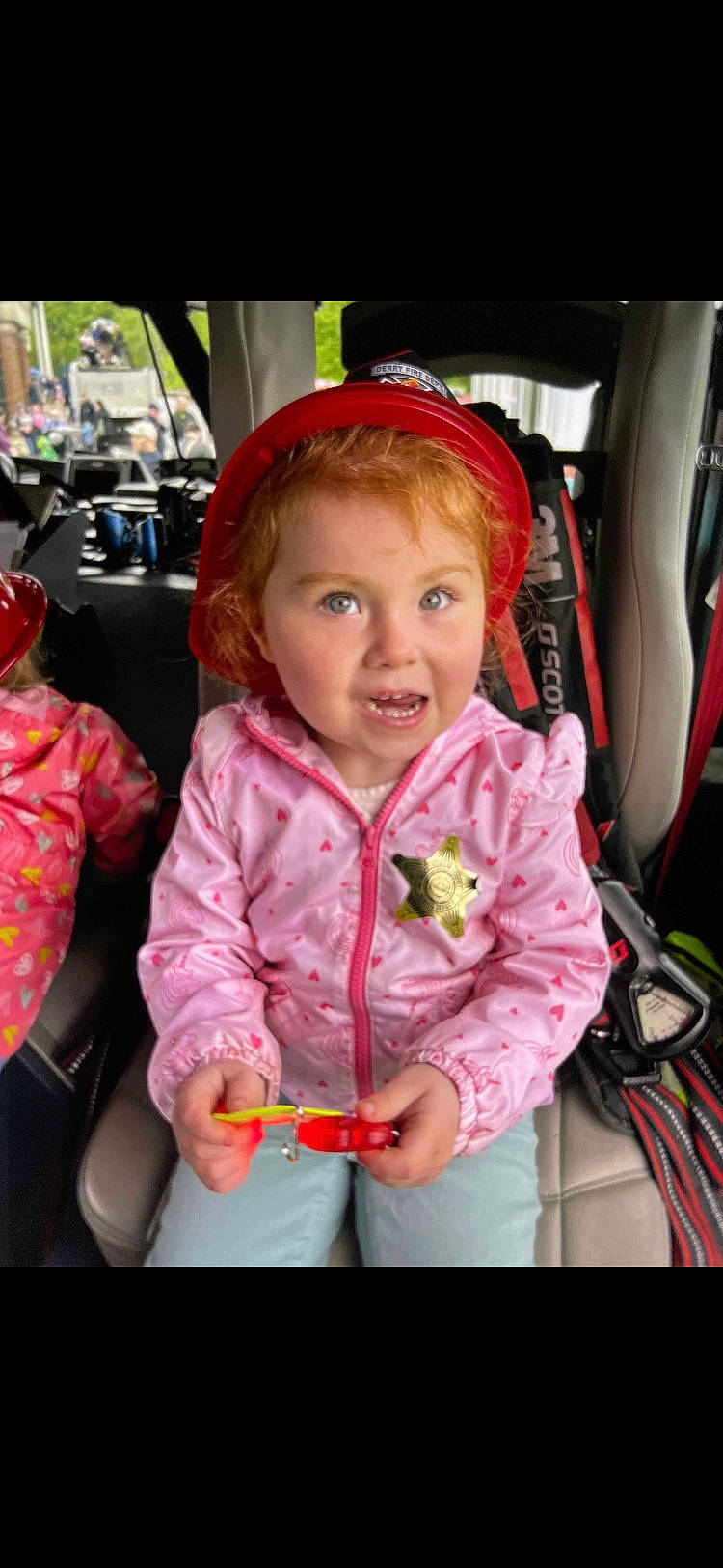 Myah joined the competition — help win amazing prizes! auto_part, baby_products, car, car_seat, child, family_car, fun, hairstyle, happy, hoodie, luxury_vehicle, magenta, motor_vehicle, person, pink, skin, smile, steering_wheel, toddler, vacation