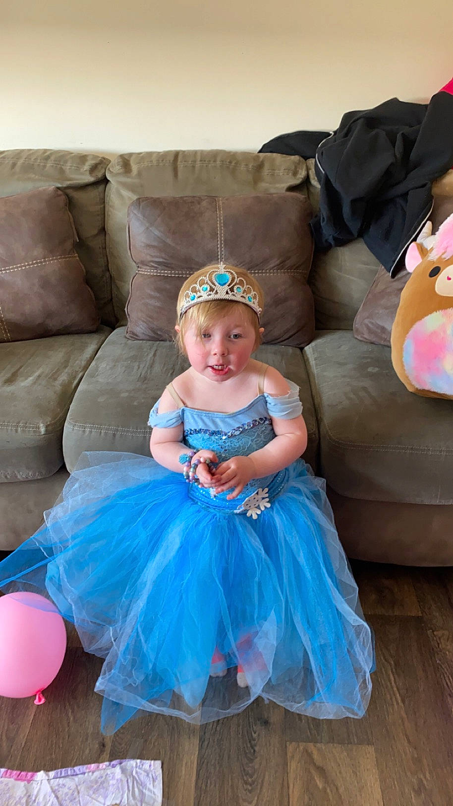 Tamra joined the competition — help win amazing prizes! aqua, azure, baby_toddler_clothing, child, comfort, couch, day_dress, electric_blue, event, fashion_accessory, flash_photography, fun, hairstyle, happy, magenta, person, pink, purple, sitting, smile