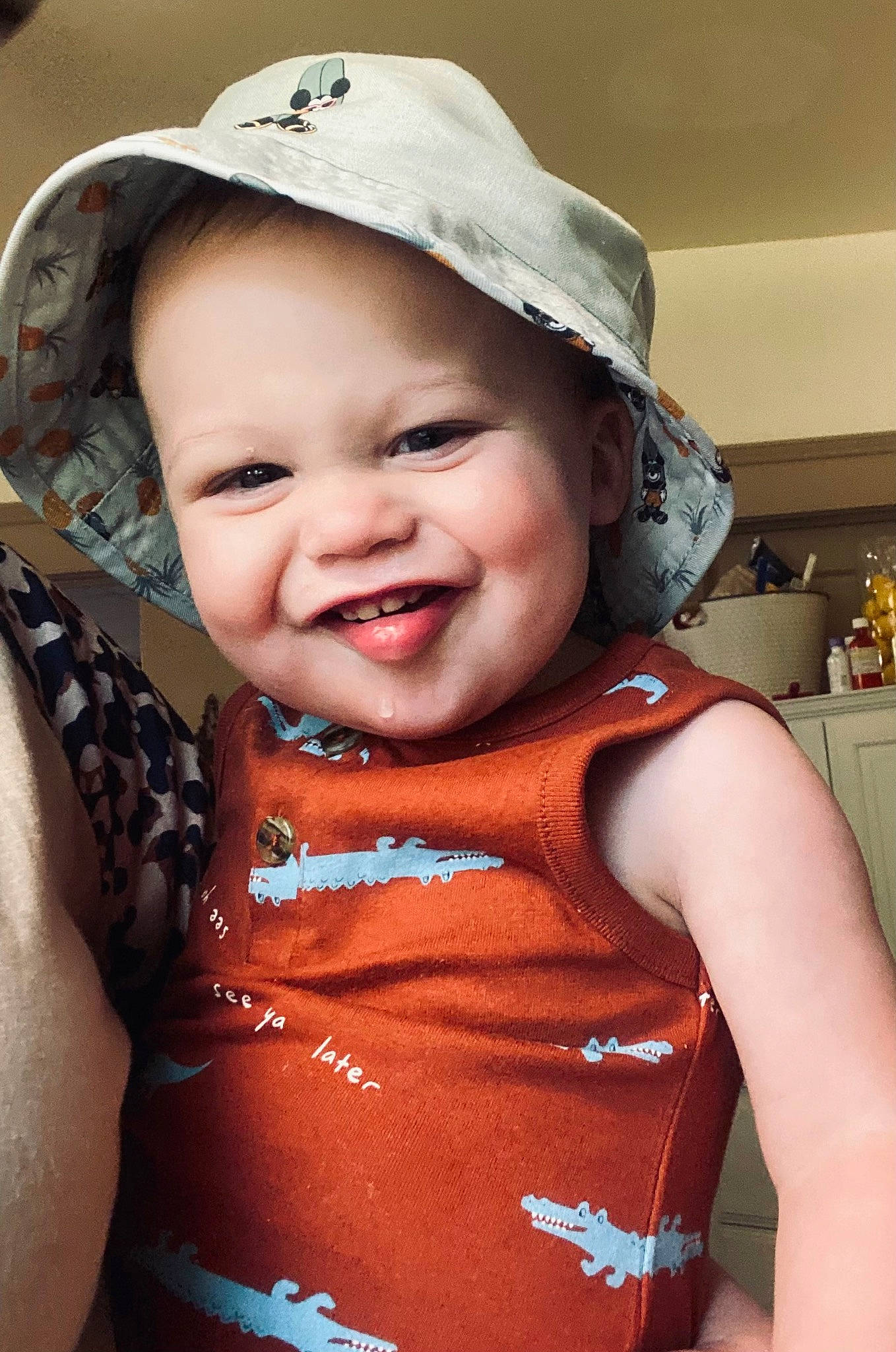 Jaxon joined the competition — help win amazing prizes! baby, baby_toddler_clothing, cap, child, chin, cool, electric_blue, face, fun, happy, hat, head, joy, neck, outerwear, person, pink, skin, sleeve, smile