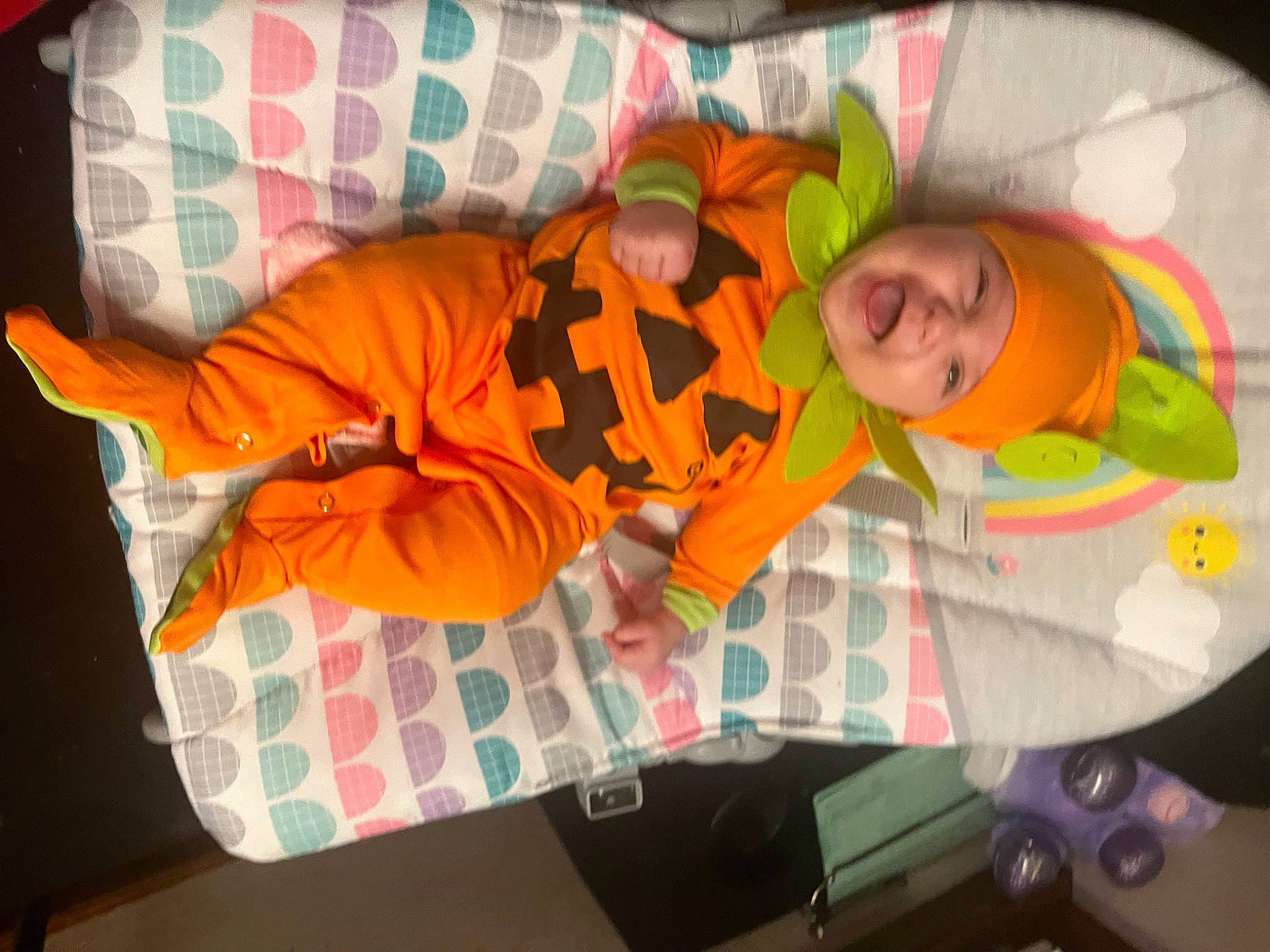 Kolina joined the competition — help win amazing prizes! baby, baby_products, baby_toddler_clothing, baby_toys, child, comfort, fun, happy, headwear, linens, orange, pattern, person, play, room, sleeve, smile, stuffed_toy, t_shirt, textile